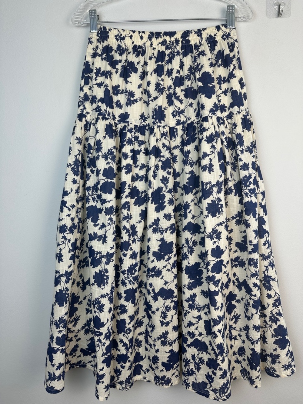 The GREAT. The Boating Skirt Autumn Leaf Floral Cotton Lined Blue Small Feminine - Picture 9 of 16